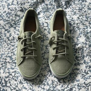 Sperry Green Canvas Sneakers - Brand New